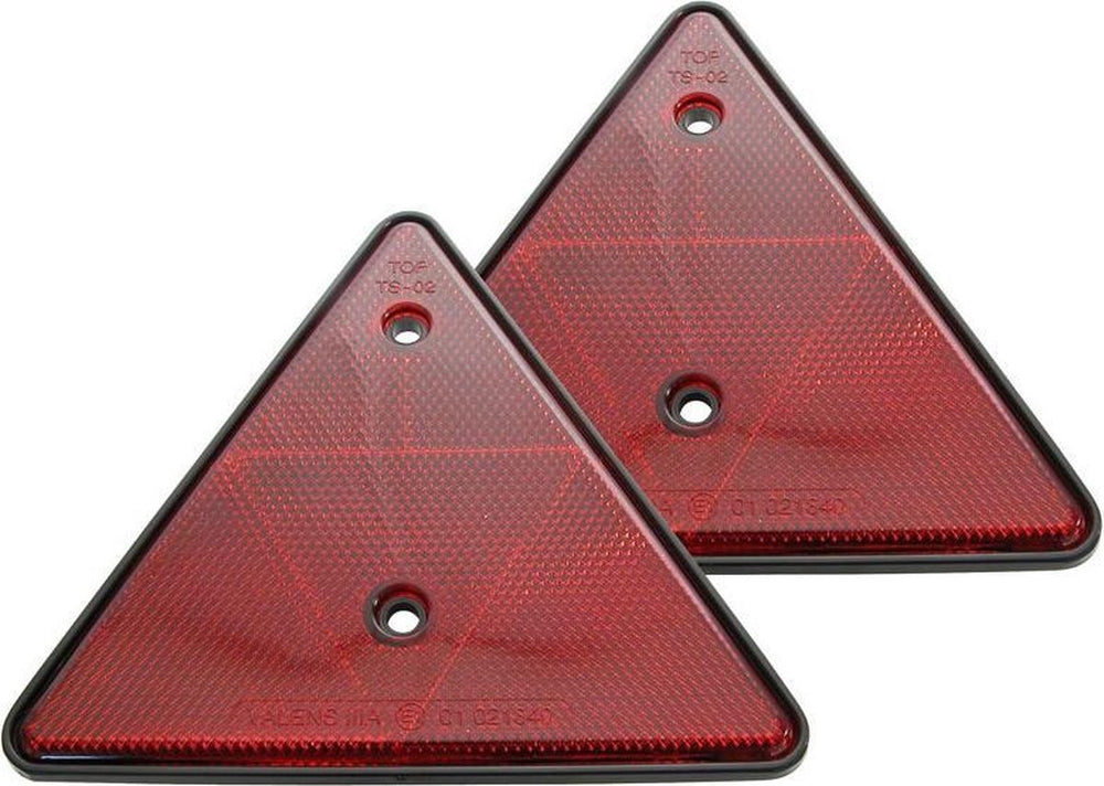 Carpoint lengtedriehoeken set van 2 – reflectoren – verplicht voor aanhanger caravan – met schroefgaten