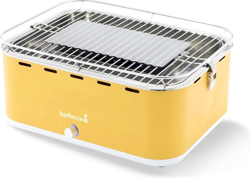 Barbecook carlo - tafel bbq - houtskool bbq barbecue - incl. draagtas - sunshine yellow - 44 x 33 x 21cm