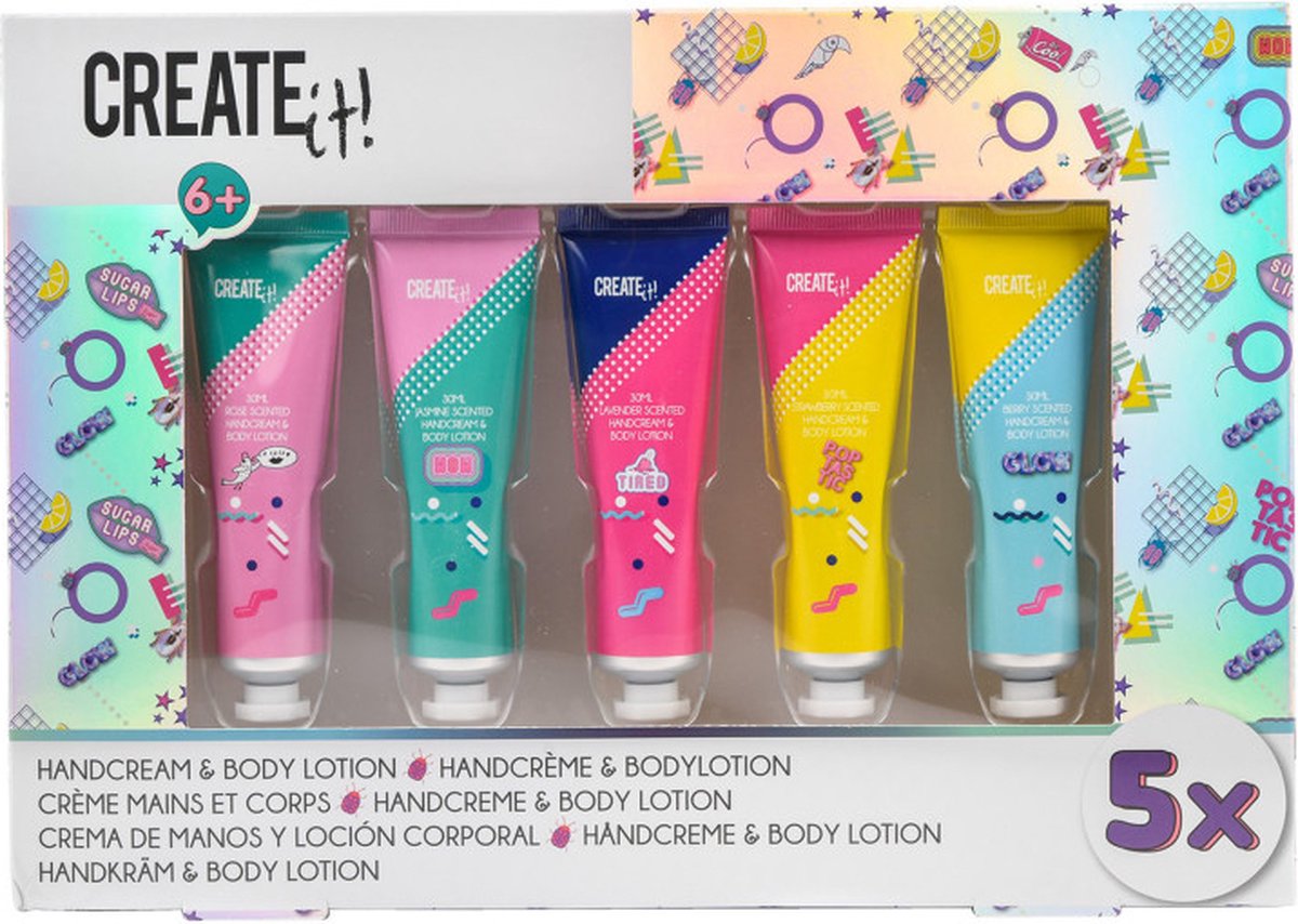 Creëer het! Handcrème en bodylotion Poptastic meisjes 5-delig