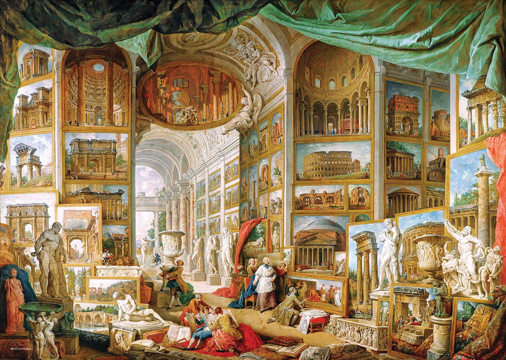 Eurographics - galerij met afbeeldingen van het oude rome [galleria di vedute di roma antica] - giovanni panini - 1000 stukjes 68×48cm (b×h) - fine art legpuzzel