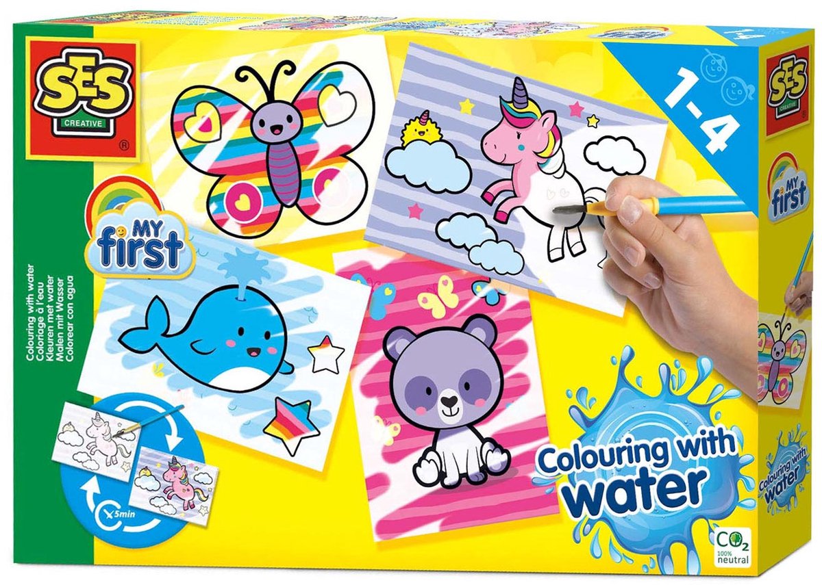 SES Mijn Eerste Kleuren met Water - Fantasie Dieren