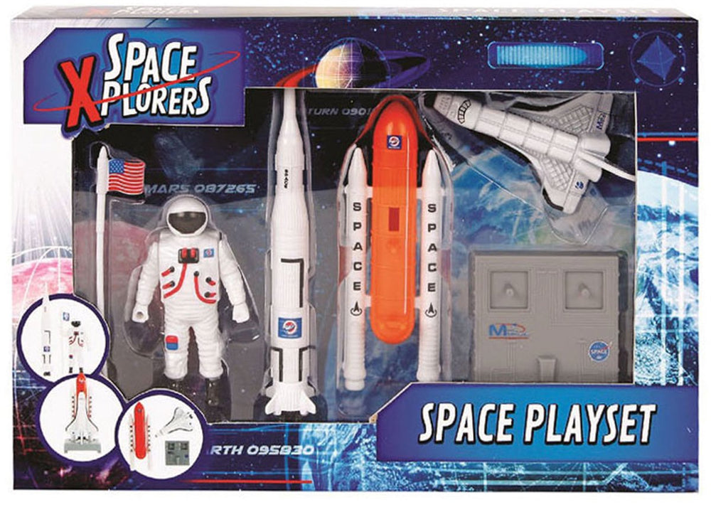 Lobbes space xplorers ruimtevaart speelgoed space shuttle speelset 6-delig.