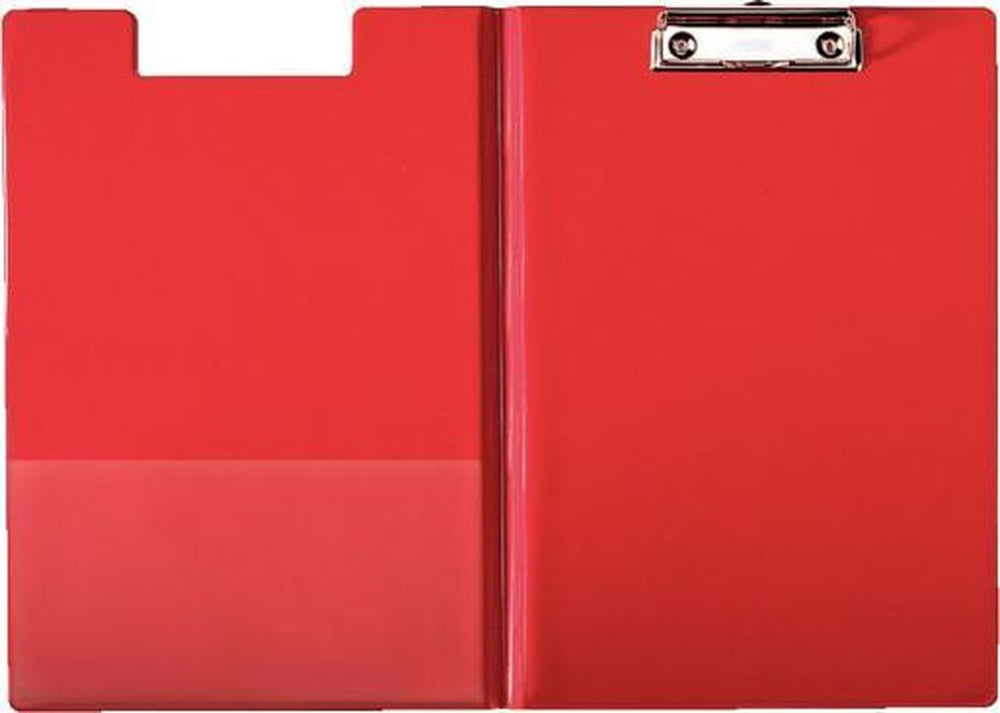 Esselte kunststof a4 klembord met omslag en insteekhoes - inclusief pennenhouder - capaciteit tot 200 vel - rood