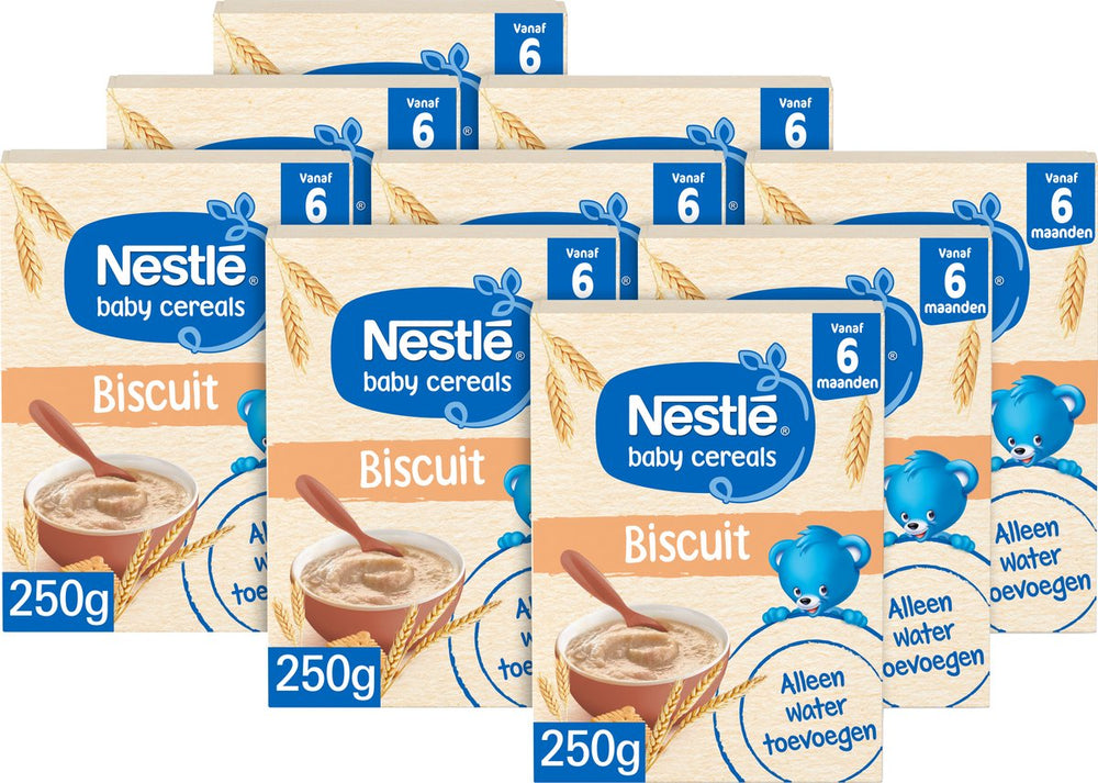 Nestlé baby cereals biscuit - 6+ maanden - compleet makkelijk - alleen water toevoegen - 9 x 250g