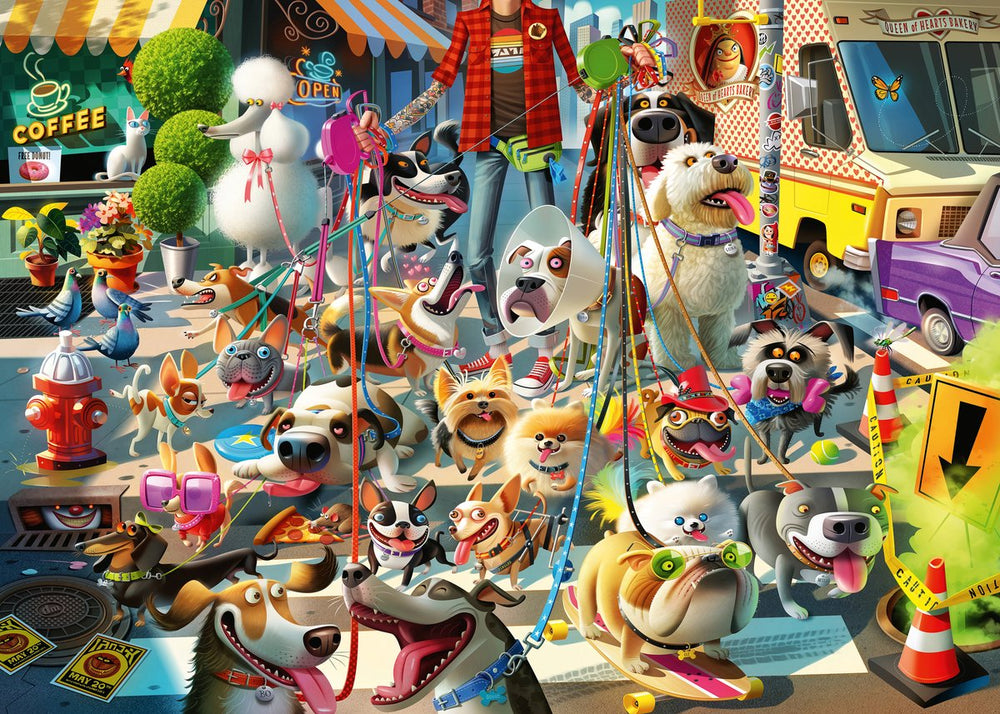Ravensburger puzzel cartoon honden 1000 stukjes legpuzzel volwassenen.