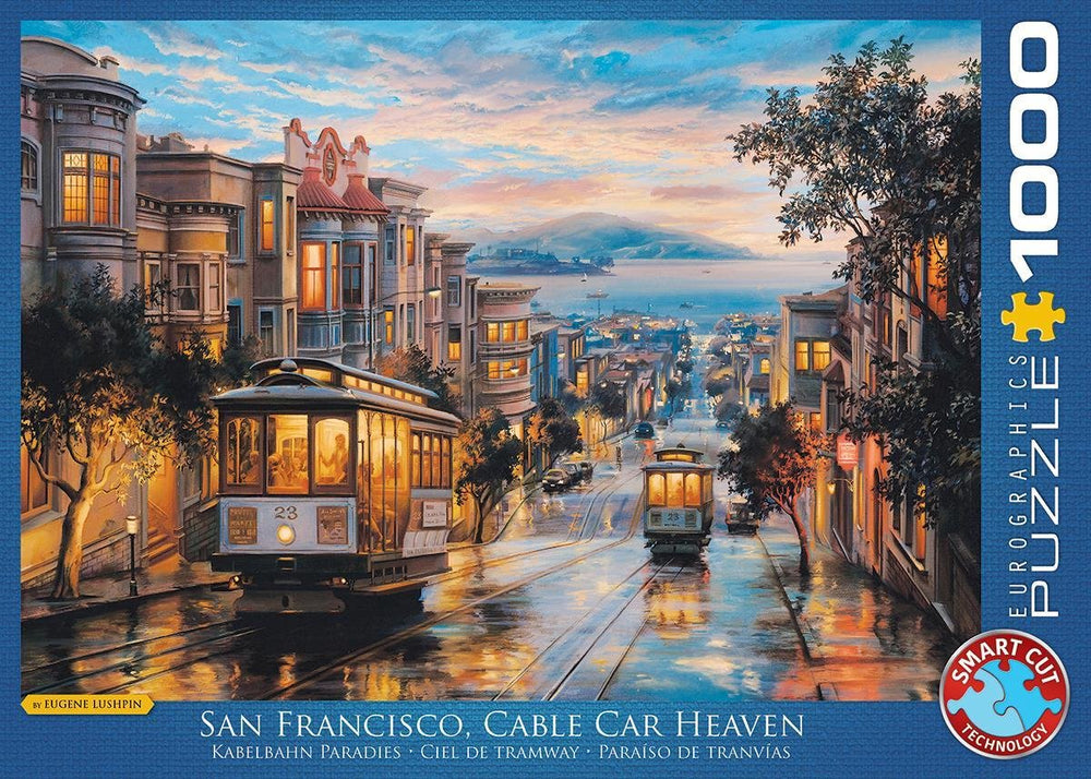 Eurographics - san francisco kabelbaanparadijs [san francisco cable car heaven] - eugene lushpin - 1000 stukjes 68×48cm (b×h) - legpuzzel