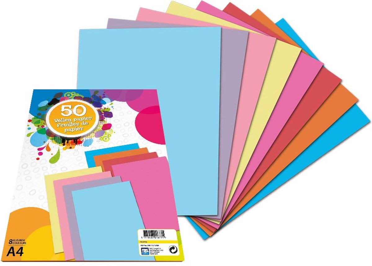 Creatieve hobbygroep gekleurd papier a4, 40 zijdig