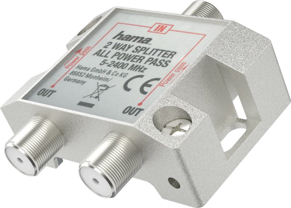 Hama 00205231, kabelsplitter, 5 - 2400 mhz, zilver, vrouwelijk vrouwelijk, 20 db, 1 stuk(s)