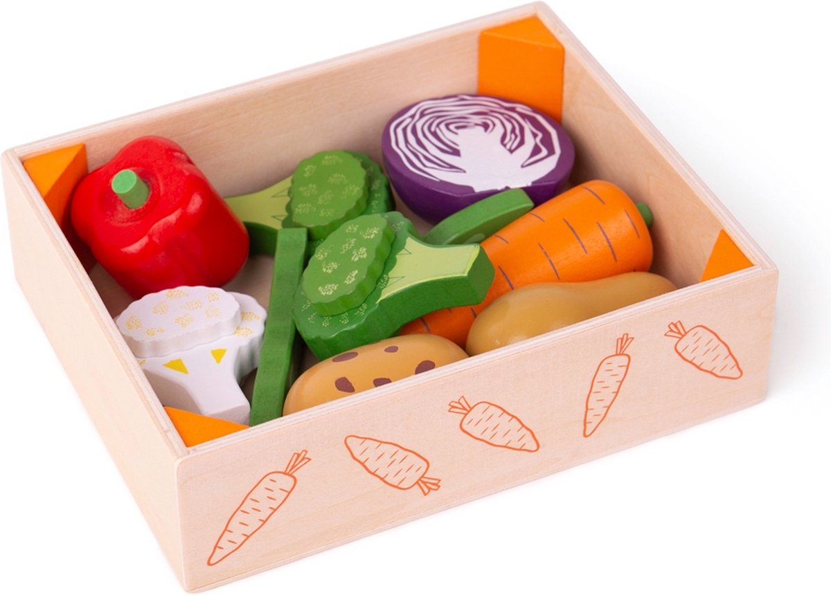 Bigjigs toys - houten groentekistje