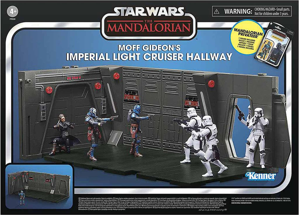 Hasbro star wars - moff gideon's light cruiser hallway + mandalorian privateer - vintage collection 10cm