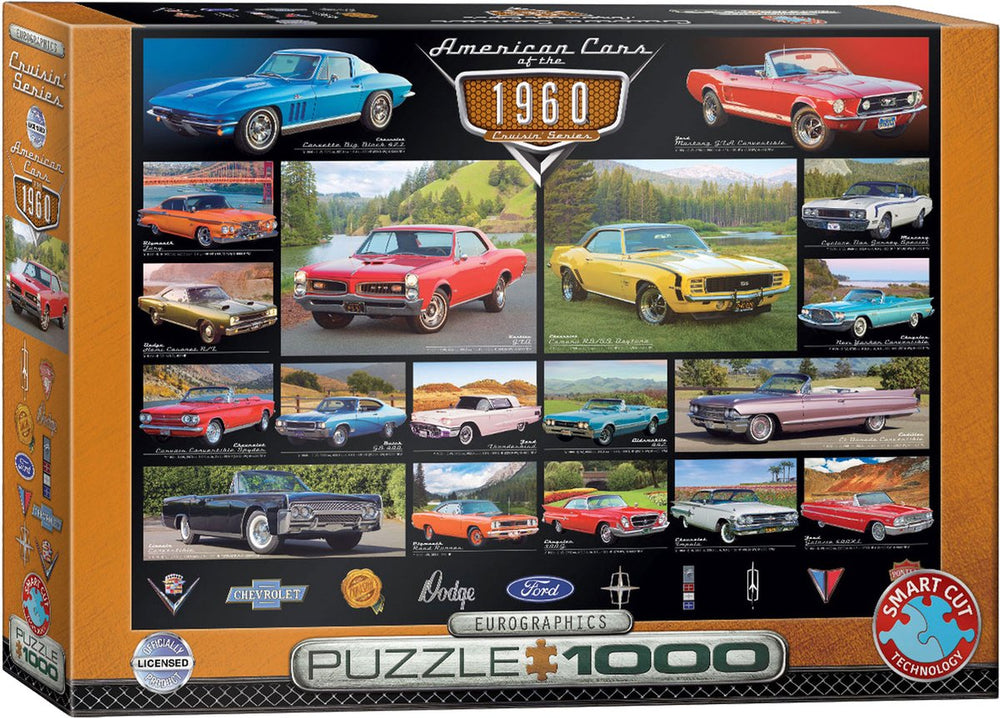 Eurographics legpuzzel amerikaanse auto's 1960s - 1000 stukjes puzzel.
