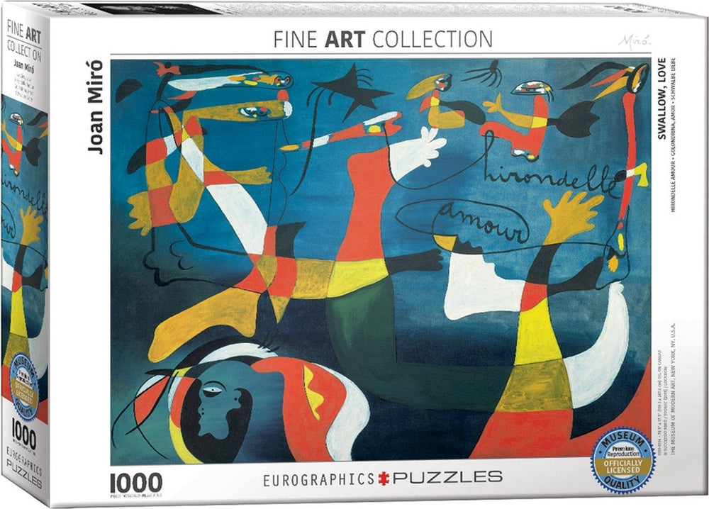 Eurographics - de zwaluw van de liefde [l'hirondelle d'amour] - joan miro - 1000 stukjes 68×48cm (b×h) - fine art legpuzzel