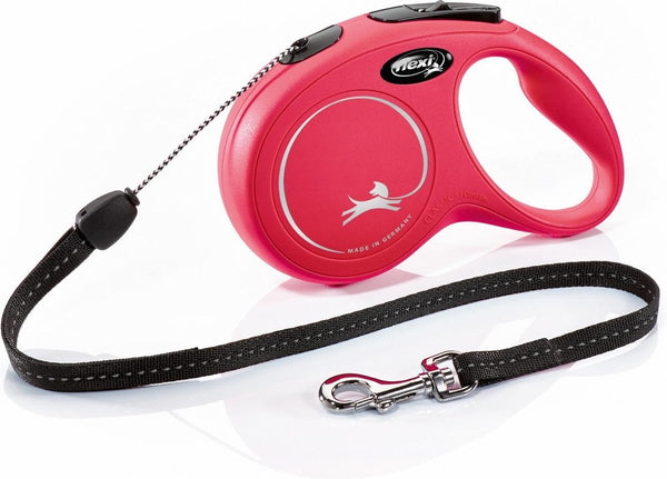 Flexi New Classic Cord - dog leash - red - S - 8 m - <12 kg