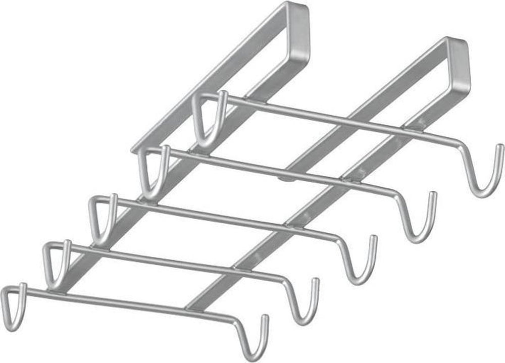Metaltex - kopjeshouder - mokkenrek - ophangen zonder boren - zilver