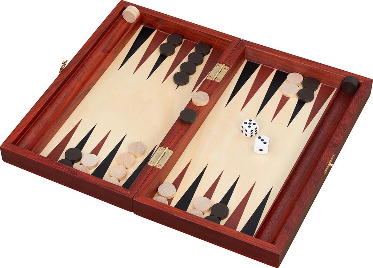 Goki backgammon - hout - 33x28x2,7cm - 6 jaar