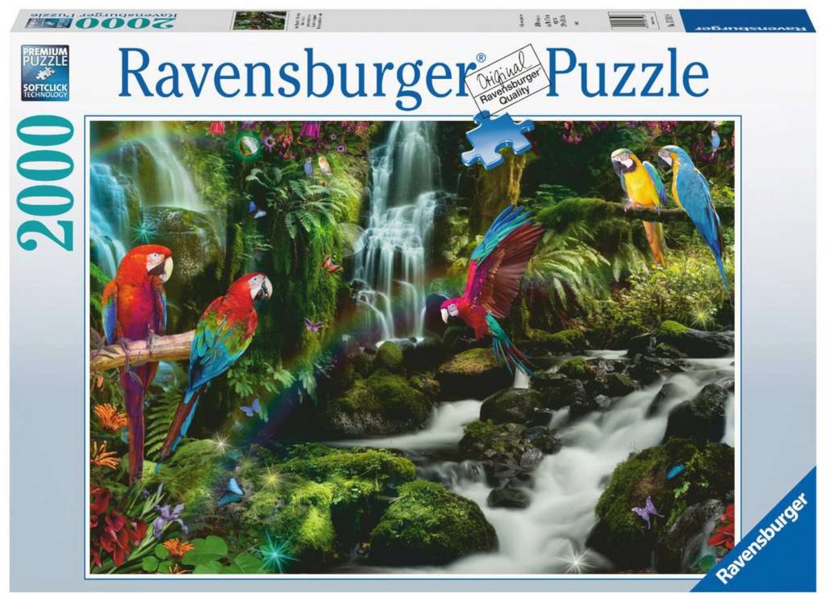 Ravensburger puzzel bonte papegaaien in de jungle - legpuzzel - 2000 stukjes