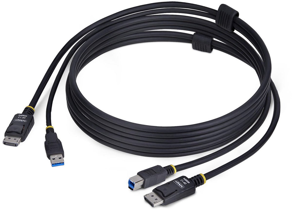 Startech 1,8m displayport en usb kvm kabel, 5gbps, 4k 60hz, universeel compatibele dp usb combo kabel voor kvm switches
