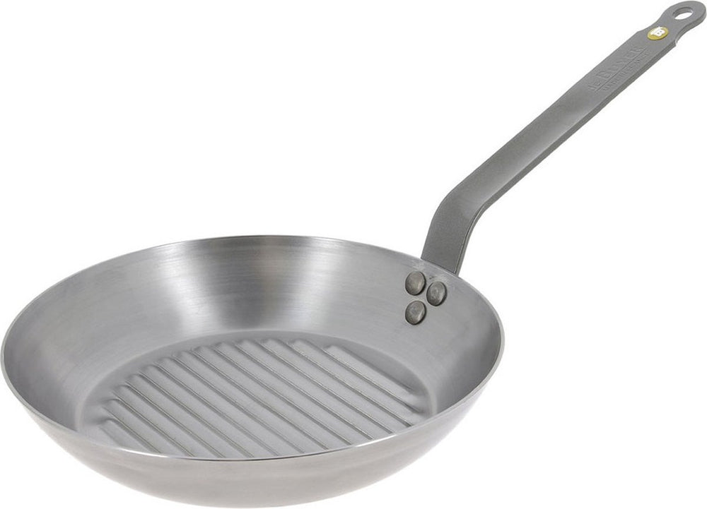 Debuyer de buyer mineral b grillpan 32 cm – ronde grillpan – plaatstaal – pfas-vrij – geschikt voor inductie – made in france
