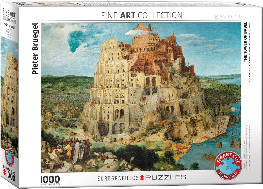 Eurographics - de toren van babel - pieter bruegel de oude - 1000 stukjes 68×48cm (b×h) - fine art legpuzzel