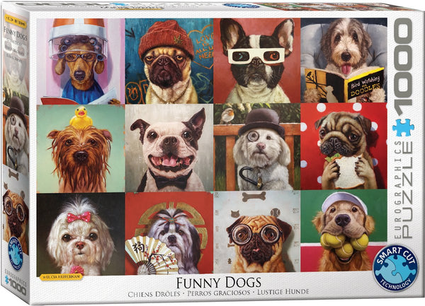 Eurographics merkloos puzzel 1000 grappige honden