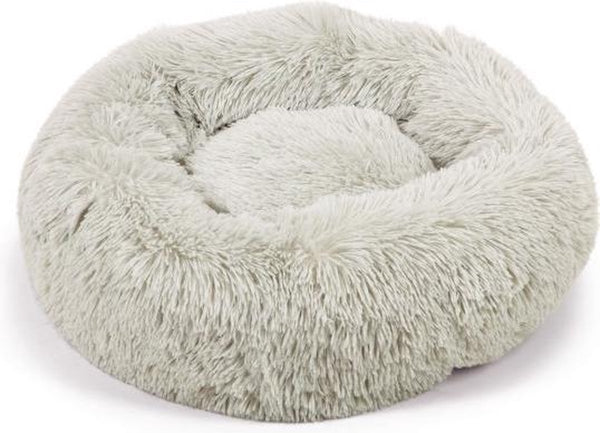 Beeztees yali - hondenmand - pluche - fluffy - lichtgrijs - diam. 50 cm