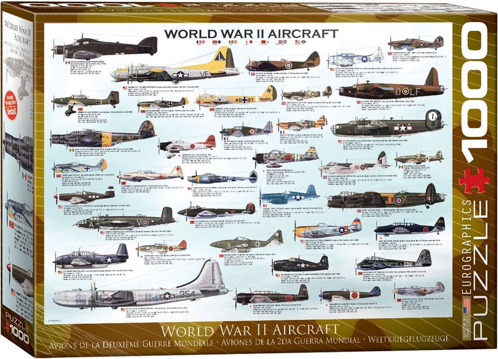 Eurographics - tweede wereldoorlog vliegtuigen [wwii aircraft] - 1000 stukjes 68×48cm (b×h) - legpuzzel