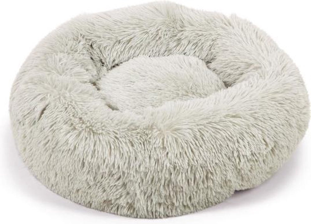 Beeztees yali - hondenmand - pluche - fluffy - lichtgrijs - diam. 50 cm