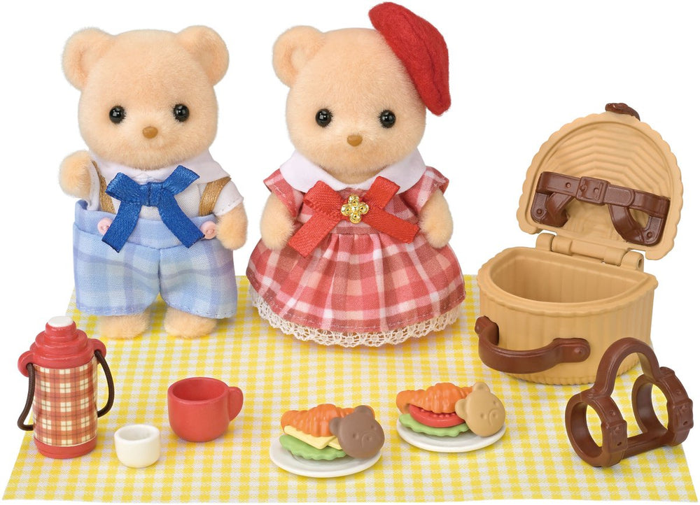 Sylvanian families 5853 biscuit beer zus en broer - picknick set