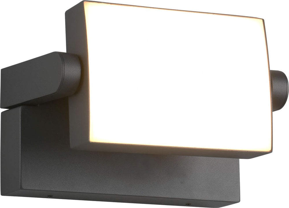 Trio kansas - wandlamp - antraciet - incl. 1x smd 10w - kantelbaar - buitenverlichting - ip54
