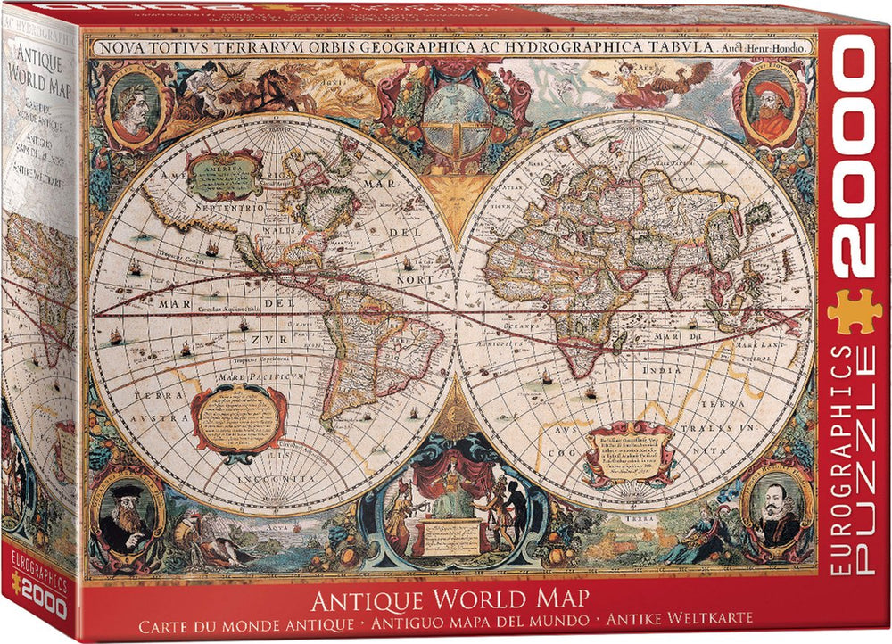 Eurographics - antieke wereldkaart [antique world map] - hondio henricus - 2000 stukjes 97×68cm (b×h) - legpuzzel