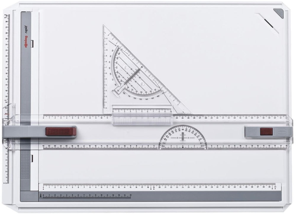 Rotring rapid tekentafel | met liniaal, passer en vierkant | a3-formaat tekentafel