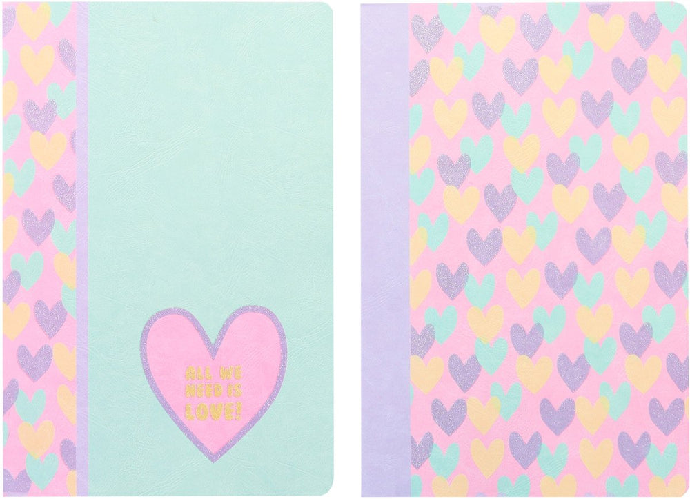 Kangaro schriften - b'log hearts - formaat a4 - met ruit 5mm - 2 stuks