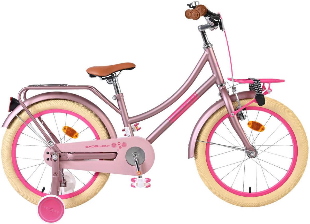 Volare Excellent Kinderfiets - Meisjes - 18 inch - Wit - 95% afgemonteerd