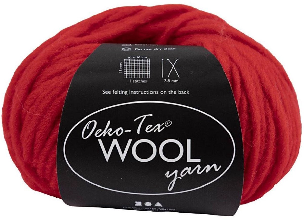 Creativ company wool yarn red, 50m