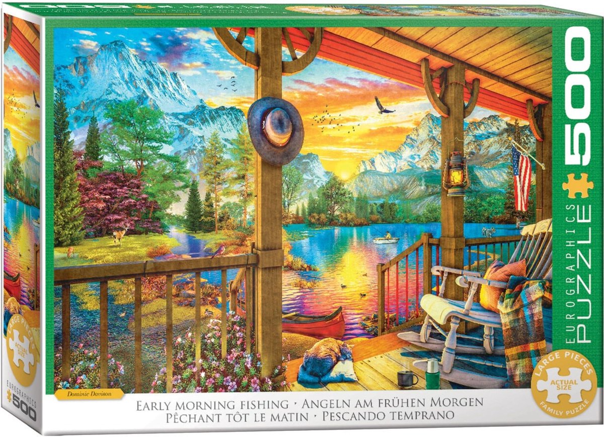 Eurographics - 's ochtends vroeg vissen [early morning fishing] - dominic davison - 500 xl stukjes 68×48cm (b×h) - familie legpuzzel