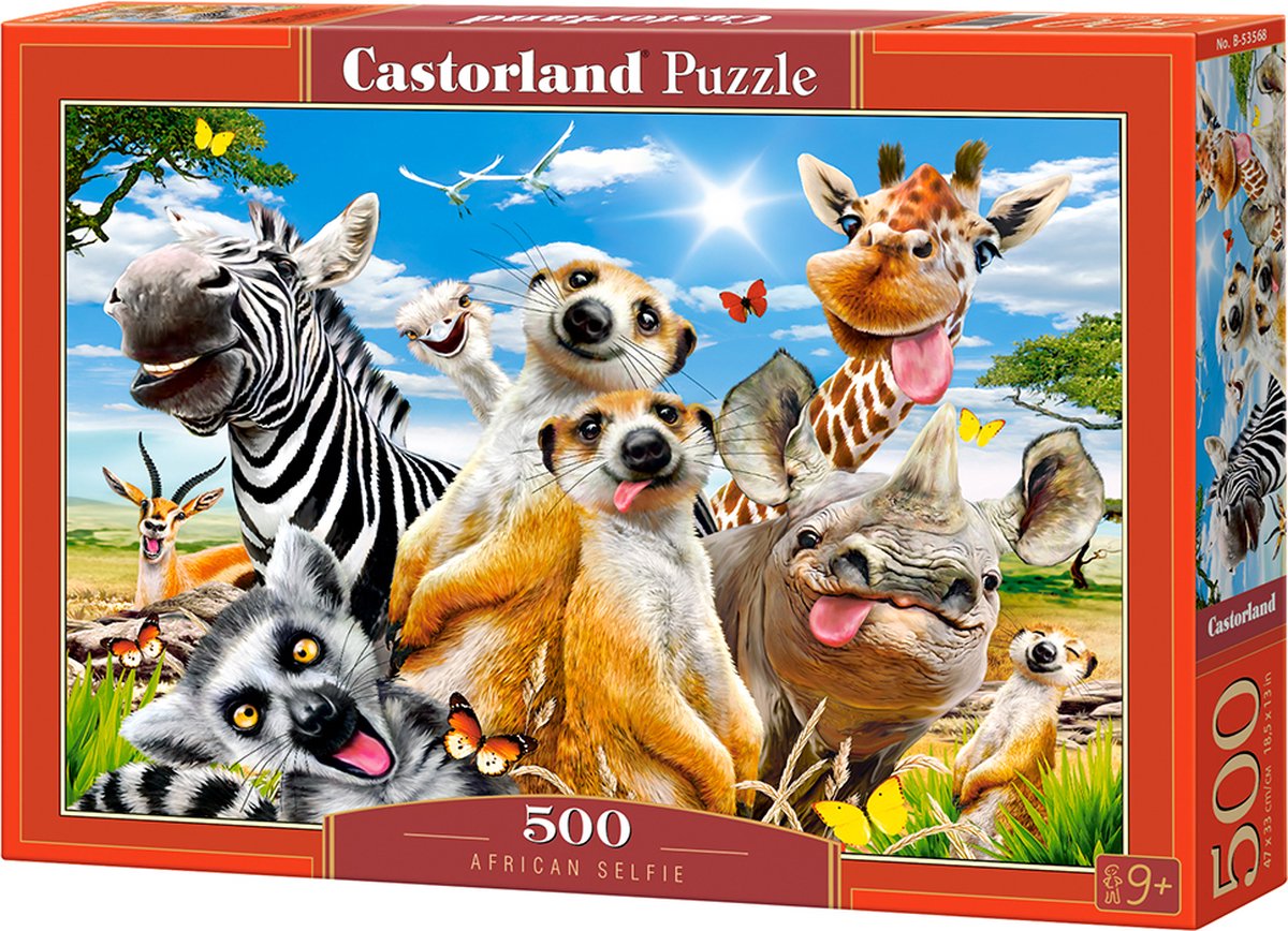 Castorland african selfie – puzzel – 500 stukjes – satijnen afwerking – perfecte pasvorm – europese kwaliteit