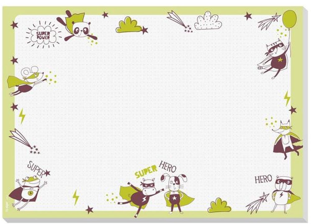 Sigel bureauonderlegger - little heroes - formaat a3 - 30 vel afscheurbaar - si-ho900