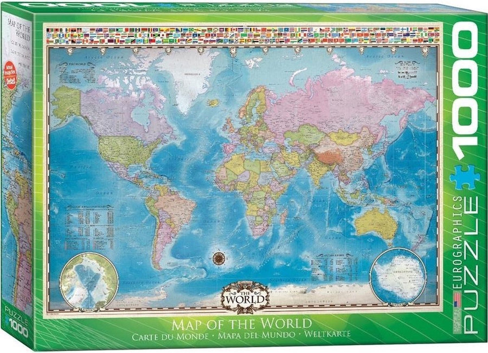 Eurographics - kaart van de wereld [map of the world] - 1000 stukjes 68×48cm (b×h) - legpuzzel