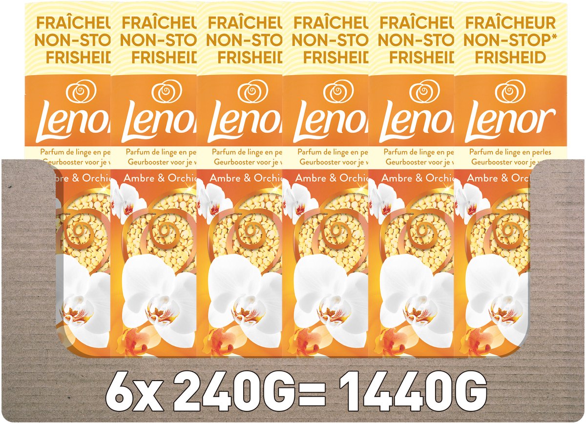 Lenor geurbooster amber orchidee - 6 x 240 gram - wasparfum