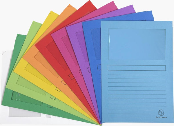 Exacompta forever pak van 25 venstermappen 120g m2 - 22x31cm voor a4 - geassorteerd - 50250e