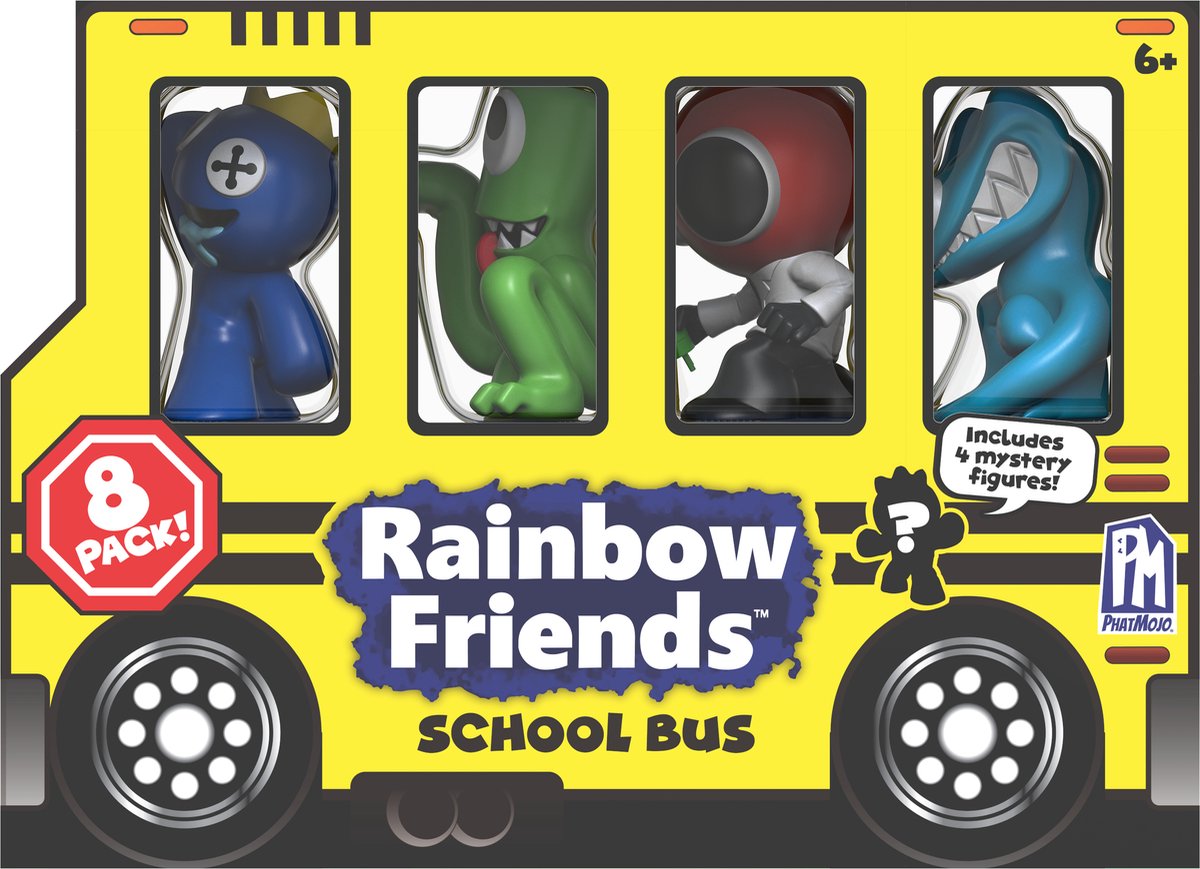 Rainbow friends - school bus 8 pack