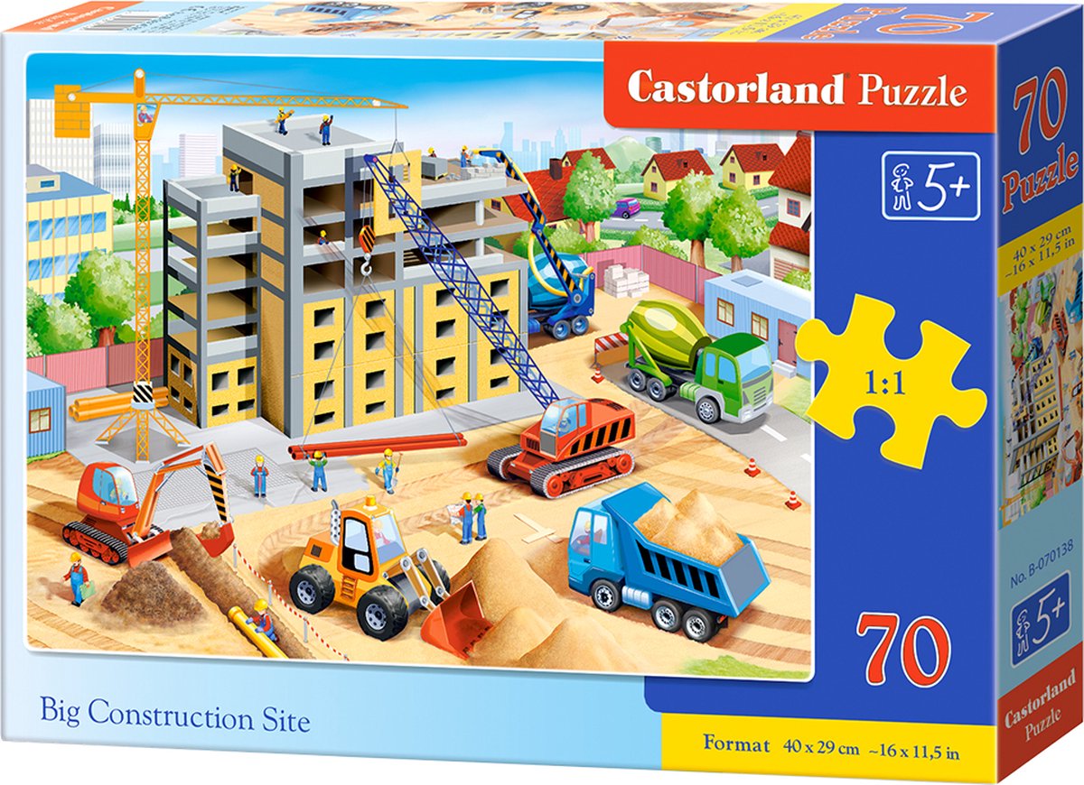 Castorland big construction site – puzzel – 70 stukjes – bouwplaats – premium kwaliteit