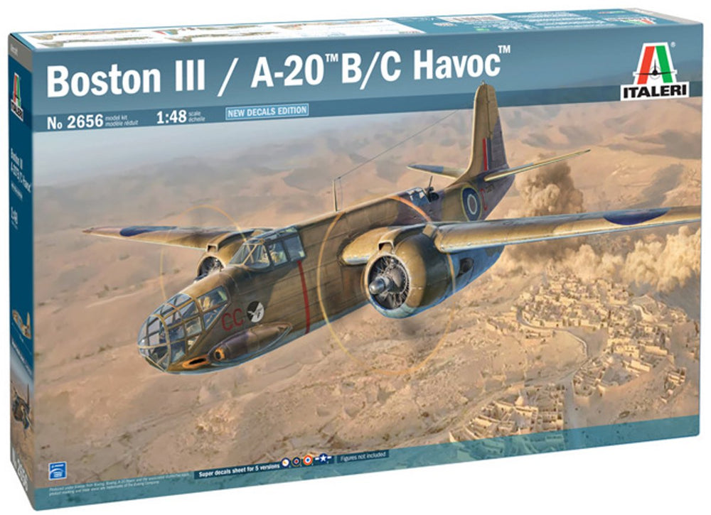 Italeri modelbouwpakket vliegtuigen - 2656 douglas boston iii a - 20 b c havoc - usa wwii - propeller vliegtuig plastic - 1:48 - modelbouw