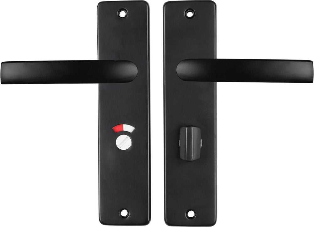 Starx deurklink zwart � deurbeslag � deurschild met toiletsluiting (wc57�5) � deurklink blok