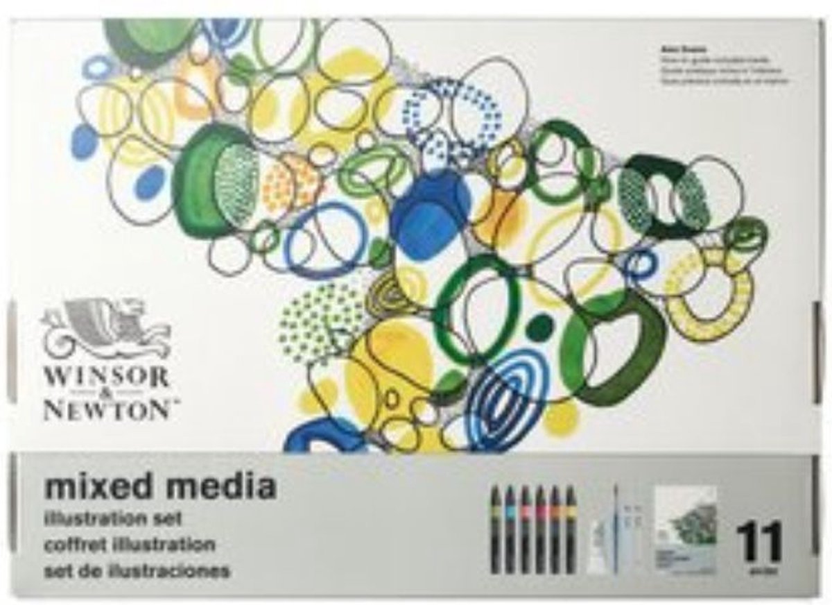 Winsor newton 0290180 mixed media illustration set – alles-in-één creatieve set voor illustratoren - 11 delig