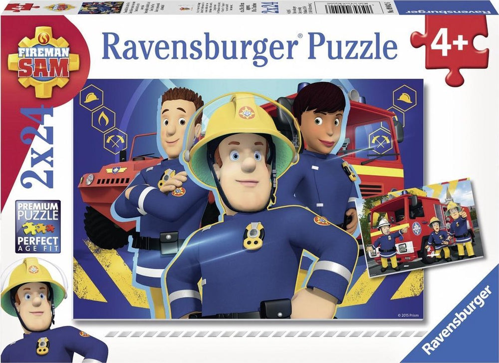 Ravensburger Fireman Sam helps you out of the fire puzzle - 2x24 pieces - children's puzzle