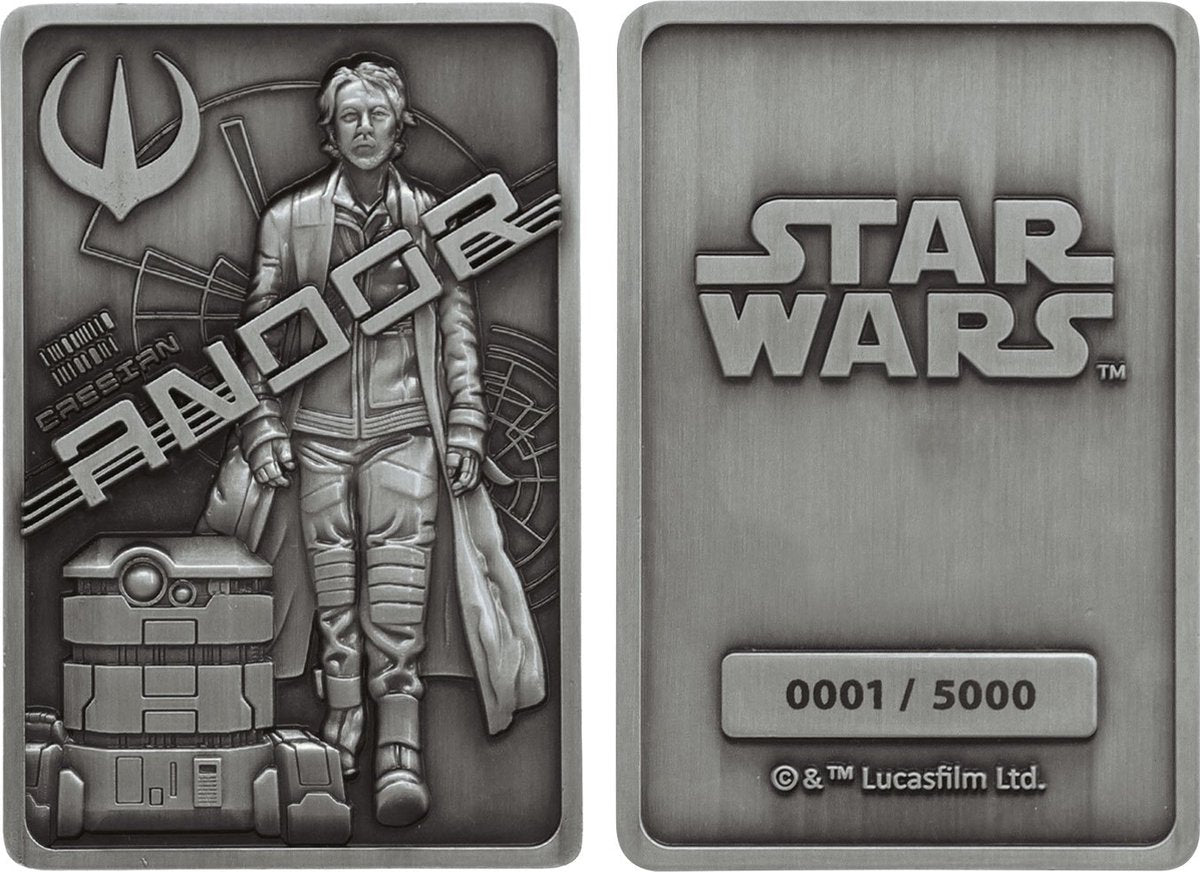 Disney fanattik star wars - iconic scene collection limited edition ingot andor verzamelobject - zilverkleurig