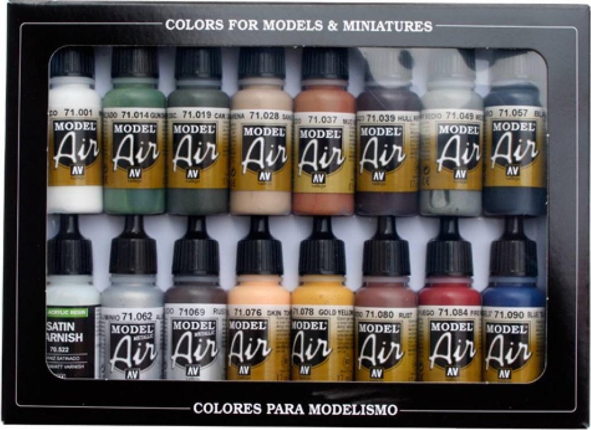 Vallejo model air railway colors - 16 kleuren - 17ml - 71191