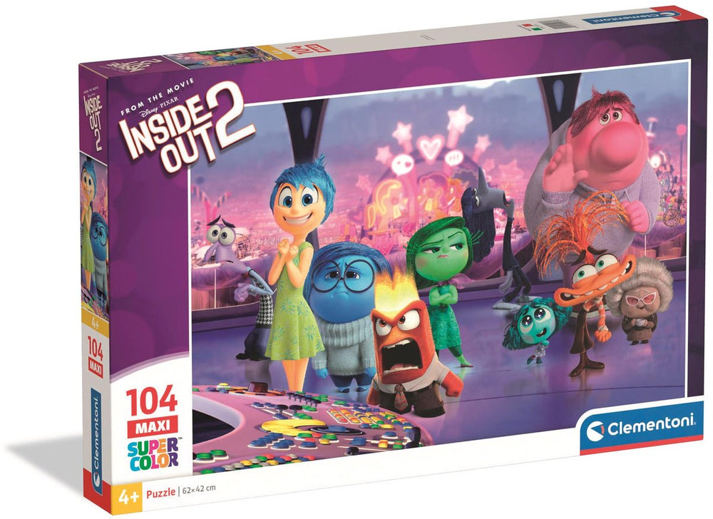Clementoni - kinderpuzzel - 104 maxi stukjes - inside out 2 - afmetingen: 62 x 42 cm - vanaf 4 jaar