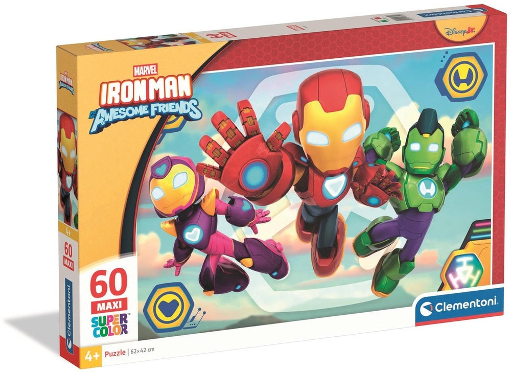 Clementoni kinderpuzzel marvel iron man - puzzel 60 maxi stukjes - legpuzzel voor je kind - educatief speelgoed - puzzels voor kinderen vanaf 4 jaar